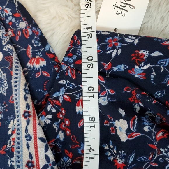 Style & Co. Womens Off-The-Shoulder Printed Dress Navy Floral XL NWT - Picture 5 of 9